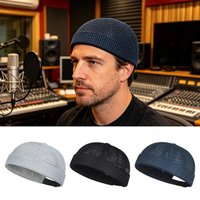 Breathable Mesh Brimless Hat Summer Skullcap Beanie for Men Grandfather Senior Bald Head, Outdoor Sports Running Cycling Travel