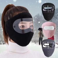 AliExpress NONE Unisex Winter Windproof Mask Thickened Warm Fleece Breathable Motorcycle Cycling Face Mask with HD Anti-fog Goggles Warm Scarf