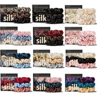 6A Grade 100% Pure Mulberry Silk Hair Scrunchies, Extra Large 3CM Width, Handmade Soft No-Damage Hair Ties for Women