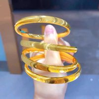 24K all gold 999 pure gold women's shiny cat eye bracelet casual fashion high-end gold jewelry gold bracelet gift