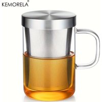 477ML Glass Cup Tea Infuser Mug Borosilicate Glass Tea Mug with Stainless Steel Infuser Home Office Coffee Mug Drinkware