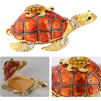 Mother Turtle Orange Resin Cartoon Animal Decor For Home Office Shaped Metal Turtle Ornament Small Figurines
