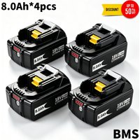 For Makita BL1830 Battery 18V 8000mAh Replacement Battery for BL1860 BL1850 BL1840B Tool Rechargable Battery with 6A Charger