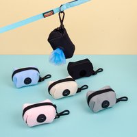 High Quality Soft Neoprene Solid Color Dog Poop Bag Holder Garbage Bag Dispenser For Leash Attachment(No Leash waste bag)