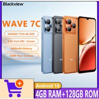 2026 Blackview WAVE 7C 4G Smartphone Unisoc T310 4G 6.56-inch HD+ Display 5000mAh Battery 4GB+128GB 32MP Mian Camera Android 16