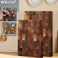 Thicken Acacia Wooden Cutting Board Kitchen Double-sided Splicing Checkerboard Solid Wood Non-slip for Cut Vegetable Fruit Board