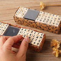 Basic Diary Set Typewriter Number and Letter Seal DIY Diary Wooden Seal, 40 Pieces Assorted Stamp Set