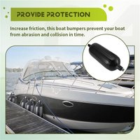 HOTB72A Boat Fenders 4 Pack 4.5X16 Inch Inflatable Ribbed Marine Boat Fender With Fender Lines 6.5 Ft Needles And Pump