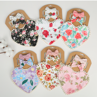 3 teile/los Baby Rose Herz Lätzchen mit Stirnbändern Ich liebe Mutter Baumwolle Blumen Bandana Speichel Handtuch Fotografie Requisiten Muttertag Geschenke