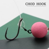 10PCS PTFE Coating Carp Fishing Hook Jig Head Yn Carp Hooks High Carbon Steel Curve Shank Barbed Fishhook Chod Hair Rigs Hooks