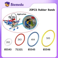 20PCS MOC Rubber Bands 85543 85544 85545 85546 2x2 3x3 4x4 5x5 for Hi-Technical Round Cross Section Pulley Wheel Belt Drive Belt
