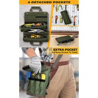 Thickened Oxford Cloth Roll Up Tool Bag Portable Multifunctional Hardware Tool Organizer Pouch For Electrician Mechanic Garage T