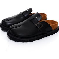 New Tabi shoes men's and women's leather slippers breathable split toe shoes thick soled Boken shoes with a sense of luxury