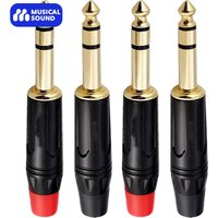 Musical Sound 4 Pieces 6.35mm TRS 1/4 inch Solder Type Mono Plug Connector for DJ Mixer Speaker Guitar Cables Phono Patch Mic