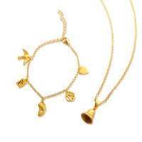 JINHUI XIII Bell Necklace for Women Stainless Steel Speak Now Swallow Carp Charm Bracelet Fashion Chain Jewelry Set Wholesale