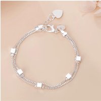 luxury 925 Sterling silver fine square box chain bracelets for women casual fashion party wedding Accessories Jewelry gift