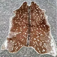 Faux Sika Deer Fur Rugs Imitation Animal Skin Carpet Floor Mat Home Decor Bedroom Bedside Animals Print Mats 110x90cm