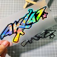 AliExpress NONE 1PC Holographic Graffiti Letter Star Waterproof Vinyl Stickers For Car Motorcycle Helmet Laptop Bike Decor Decal