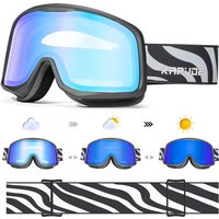 KAPVOE Photochromic Ski Goggle Kit UV400 Snow Snowmobile Adult Snowboarding Glasses Skiing Mask Men Women Anti-Fog Lens Eyewear