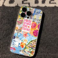Pink Girly Phone Case For iPhone 16 15 14 Pro Max XS XR X 13 12 11 Pro Max 7 8 Plus Cartoon Transparent Protective Soft Cover