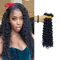 Ali Queen Hair Deep Wave Bundles Human Hair Virgin Hair 3 Bundle Deals Real Human Hair Extensions For Black Women Natural Black