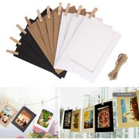 10pcs/Set Combination Paper Frame With Clips Diy Kraft Paper Picture Frames Hanging Wall Photos Album Home Decoration Frame Set