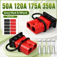 2/4Pack 50A 120A 175A 350A 2Pin Power Plugs With Soft Dust Cover 600V Car Battery Quick Connect Disconnect Power Connector Plug