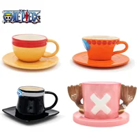 Anime One Piece Cosplay Keramik Becher Wasser Tasse Kreative Luffy Ace Sabo Drei Brüder Hut Geformt Kaffee Milch Tasse Ornament Geschenke