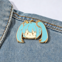 Cartoon Virtual Singer Hatsune Miku Enamel Brooch Cute Funny Metal Badge Backpack Lapel Pin Cosplay Jewelry Accessories Fan Gift
