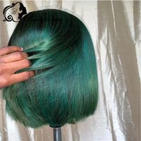 Glueless Ready‑To‑Wear Blonde Short Bob Wig Lace Human Hair Wigs For Women Straight 180% Density Dark Roots Soft Bouncy Texture