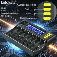 LiitoKala Lii-S8 Universal Battery Charger for 18650 3.7V Li-ion NiMH 1.2V 9V Li-FePO4 3.2V IMR 3.8V 26650 21700 26700 AA AAA