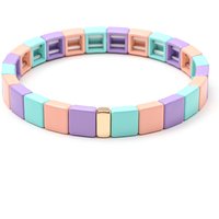ZMZY Design Elegant Enamel Ladies Rainbow Bracelet Bangle Boho Geometric DIY Bead String Stretch Bracelet Jewelry Wholesale