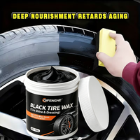 Tire Shine & Dressing Black Tire Wax, High Gloss Black Tire Coating with UV Protection, Long-Lasting Tire Surface Protection, Qu