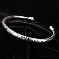 Hot fine Casual Jewelry 925 sterling Silver cuff bangles for Women Retro Bracelets Fashion Wedding Engagement Anniversary Gifts