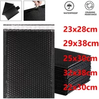 20PCS Bubble Mailers Large Size Poly Bubble Mailer Self Seal Padded Envelopes Gift Bags Black Packaging Envelope Bags for Book