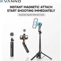 KVANNO C20 Tripod Magnetic Selfie Stick For iPhone 12-16 Pro Max Travel Stand with Magsafe Phone Clamp For Android Smartphone