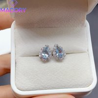 Designer-Luxusmarke, natürlicher Aquamarin, weibliche Ohrringe, Silber 925, 2024, modische weibliche Ohrringe, Edelstein-Geschenk