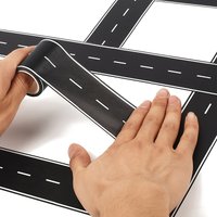 1-2Rolls Reusable Cartoon Road Stickers Black Road Tape Track For Kids Race Car Party Table Floor Decoration Supplies Set Kit