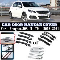 For Peugeot 308 T9 Accessories II MK2 2017~2021 LHD Door Handles Cover Exterior Scratch Protective Decors Luxury Car Accessories
