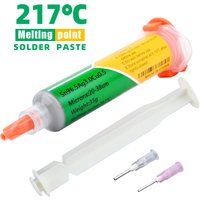 Sn96.5Ag3.0Cu0.5 Solder Paste 3% Silver 217℃ Melting Point Needle Tube Syringe Type for SMD PCB Repair