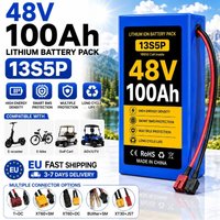 48V 100Ah 13S5P 18650 Lithium-Ionen-Akkupack mit integriertem intelligentem BMS, hohe Energiedichte, wiederaufladbar, EU-Schnellversand für 500-1000W Elektromaschinen, industrielle Elektrogeräte,