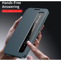 For Samsung Galaxy S25 S24 S23 Ultra Case All-inclusive Premium Flip Leather Smart Slide Window Phone Cover