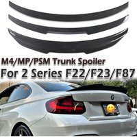 Spoiler de pare-chocs arrière en fibre de carbone style MP M4 PSM, aileron de coffre pour BMW Série 2 F22 F23 F87 2014-2021, noir brillant