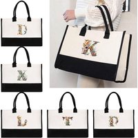 Bags for Women Reusable Jute Bag Shopping High Quality Waterproof Tote Bag Ideal Store Beach Picnics Fashion Floral Lette Print