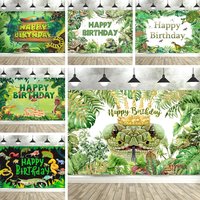 Dewprint Snake Birthday Backdrop Jungle Safari Background Photography Python Tropical Leaf Party Decor Kid Birthday Photo Prop