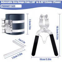 Piston Ring Compressor Tool Car Engine Piston Ring Installer Removal Adjustable Sizes From 2-1/8 Inches To 7 Inches with Plier