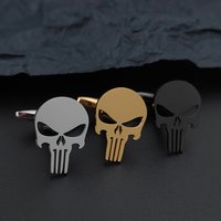 Trendy skull metal suit cufflinks, men's personalized stainless steel badge, jacket/backpack decorations.