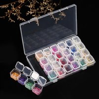 KANIU 8/28/30 Compartments Transparent Nail Art Rhinestone Box Removable Small Compartments For Jewelry Nail Zirconia Boxes