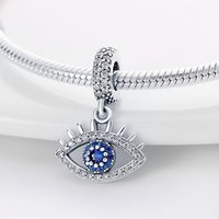 100% 925 Sterling Silver Charms Beads Devil's Eye Fatima Elegant Palm Beads Fit Original Bracelet Women DIY Jewelry Gifts