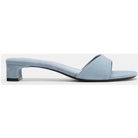 Summer New Fairy Style Heel Mules Open Toe Square Head Slippers Fashionable Low Cut Rubber Sole Ladies Sandals